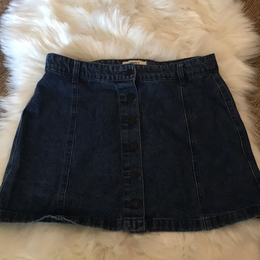 Forever 21 denim button up skirt